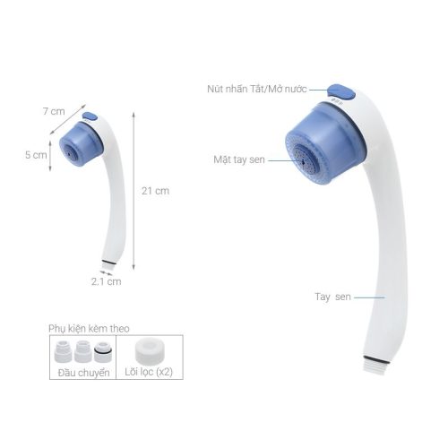 Vòi sen lọc nước Cleansui ES201W 4 Kích thước vòi sen lọc nước Cleansui ES201W