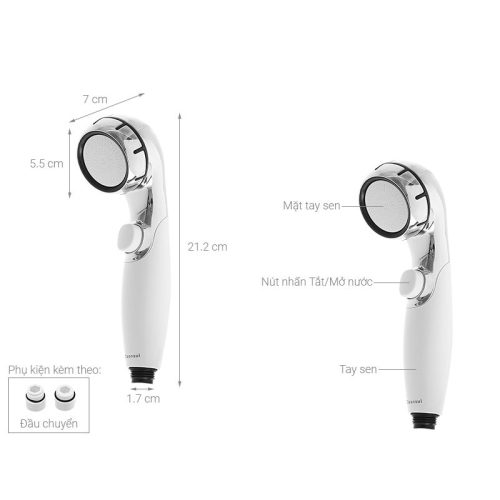 Vòi sen lọc nước Cleansui ES301-WT 4 Kích thước vòi sen lọc nước Cleansui ES301-WT