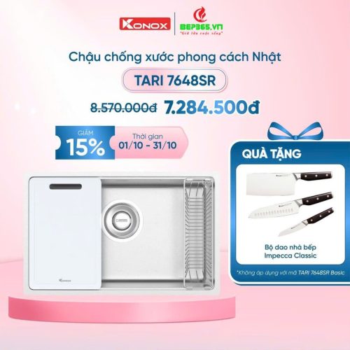 Km chậu rửa bát inox 1 hố Konox TARI 7648SR