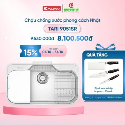 Km chậu rửa bát inox 1 hố Konox TARI 9051SR