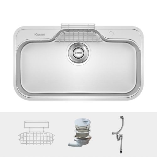 Phụ kiện chậu rửa bát inox 1 hố Konox TARI 9051SR Basic