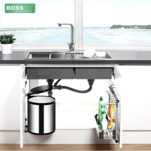 Thùng rác tròn gắn cánh tủ bếp BossEU BS114R 3 Ảnh thực tế thùng rác tròn gắn cánh tủ bếp BossEU BS114R