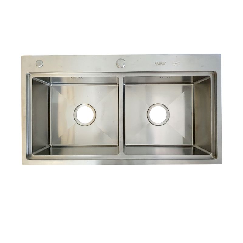 Chậu rửa bát inox 2 hố BossEU BS304.8245CK2 Chậu rửa bát inox 2 hố BossEU BS304.8245CK2