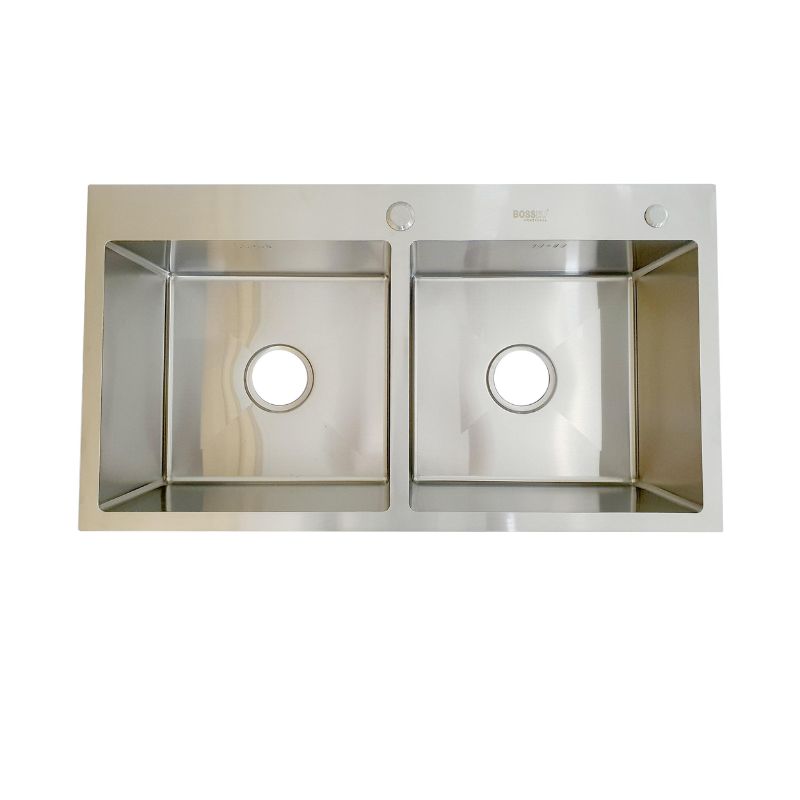 Chậu rửa bát inox 2 hố BossEU BS304.8245CS2 Chậu rửa bát inox 2 hố BossEU BS304.8245CS2
