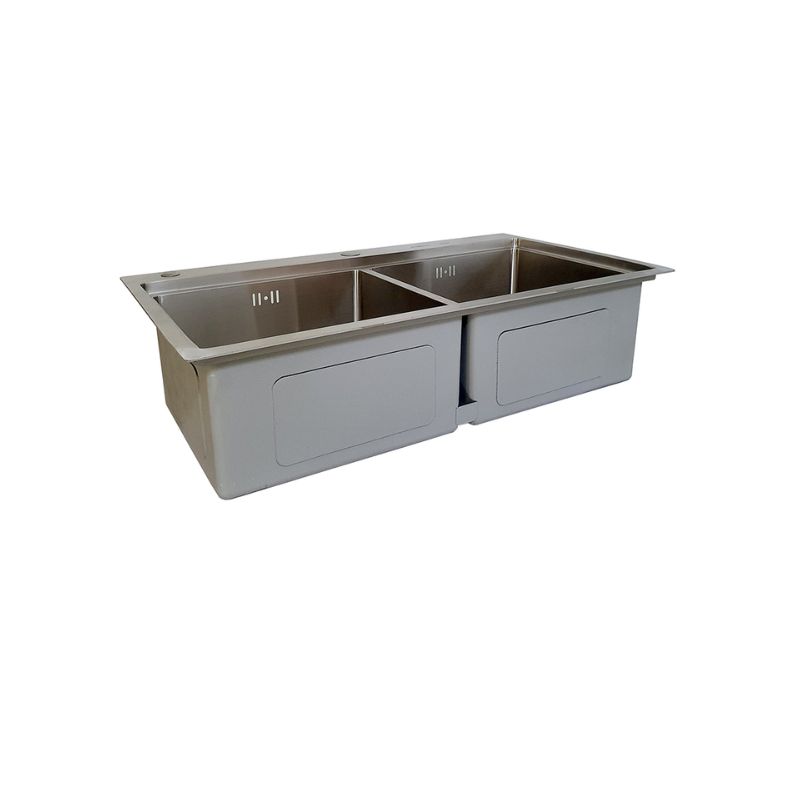 Hình ảnh chậu rửa bát inox 2 hố BossEU BS304.8245CK2 Hình ảnh chậu rửa bát inox 2 hố BossEU BS304.8245CK2