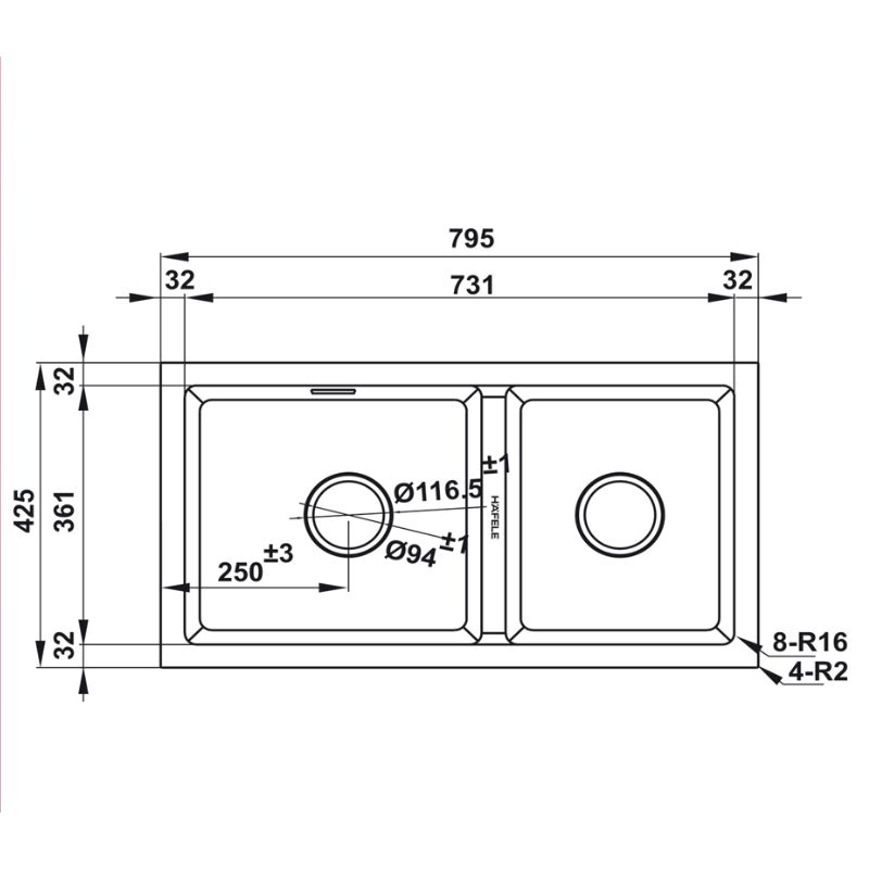 Kích thước chậu rửa bát đá Hafele Essence HS22-GEN2S90M 577.25.510 Kích thước chậu rửa bát đá Hafele Essence HS22-GEN2S90M 577.25.510