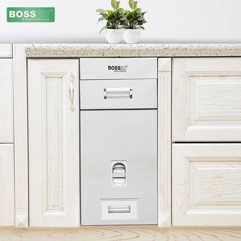 Ảnh thực tế thùng gạo gương nút nhấn BossEU BS250 Silver Ảnh thực tế thùng gạo gương nút nhấn BossEU BS250 Silver