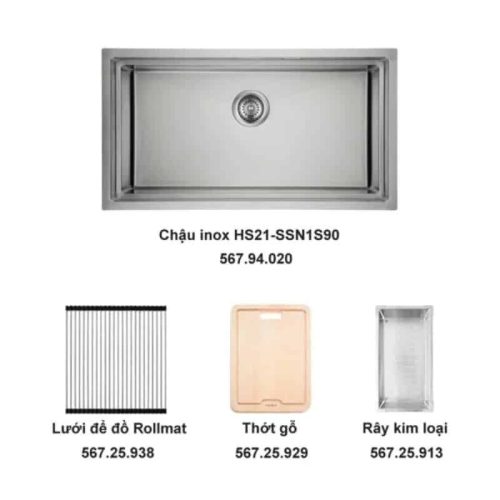 Combo chậu sửa bát inox Hafele HS21-SSN1S90 567.94.029