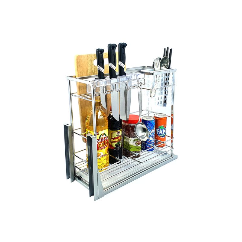 Hình ảnh giá dao thớt inox mạ crom BossEU BS250D Hình ảnh giá dao thớt inox mạ crom BossEU BS250D