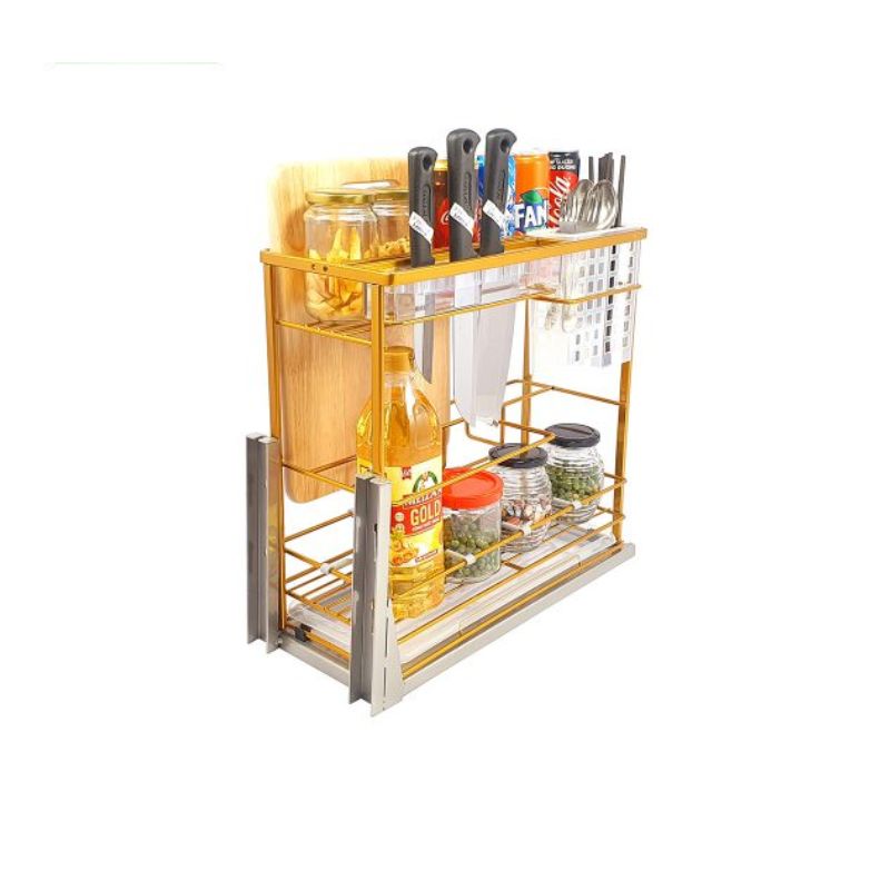 Hình ảnh giá dao thớt nan dẹt mạ Nano vàng BossEU BS301.250D Hình ảnh giá dao thớt nan dẹt mạ Nano vàng BossEU BS301.250D