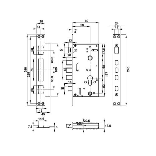 Khóa vân tay Hafele 912.05.317 4 Kích thước chi tiết khóa vân tay Hafele 912.05.317