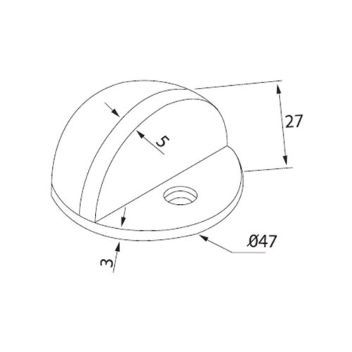 Kích thước chặn cửa bán nguyệt Hafele DIY 489.70.230