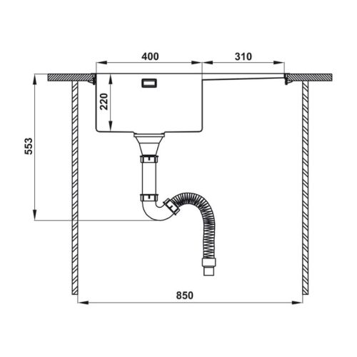 Kích thước chậu rửa bát Hafele HS21-SSD1S60 567.94.010