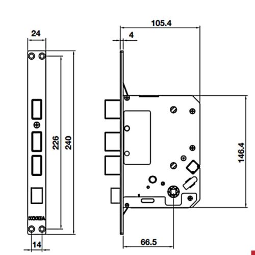 Khóa vân tay Hafele EL7800 PLUS 912.20.569 3 Kích thước khóa vân tay Hafele EL7800 PLUS 912.20.569