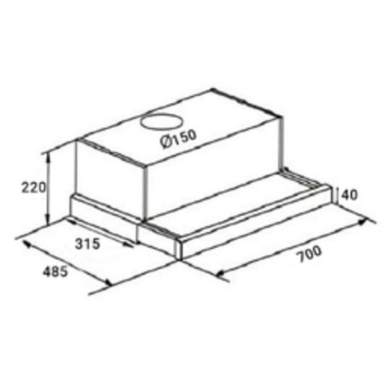 Kích thước máy hút mùi âm tủ Chefs EH-R906E7S Kích thước máy hút mùi âm tủ Chefs EH-R906E7S
