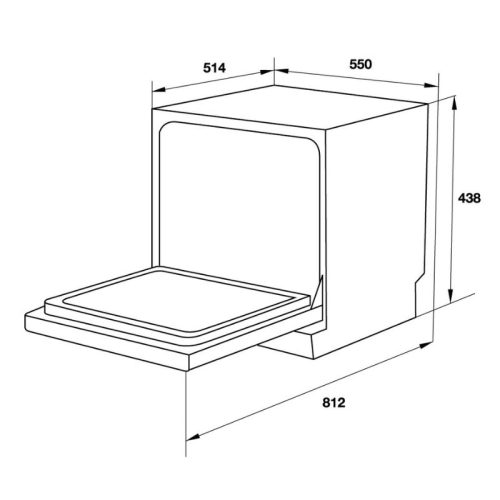 Kích thước máy rửa chén bát Hafele HDW-T50C 539.20.640