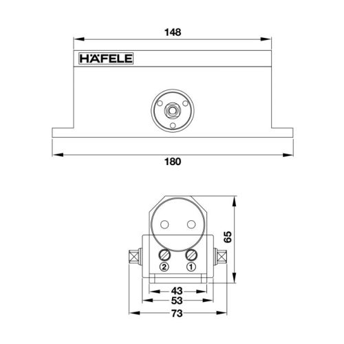 Thiết bị đóng cửa tự động 80Kg Hafele 499.30.003 3 Kích thước thiết bị đóng cửa tự động 80Kg Hafele 499.30.003