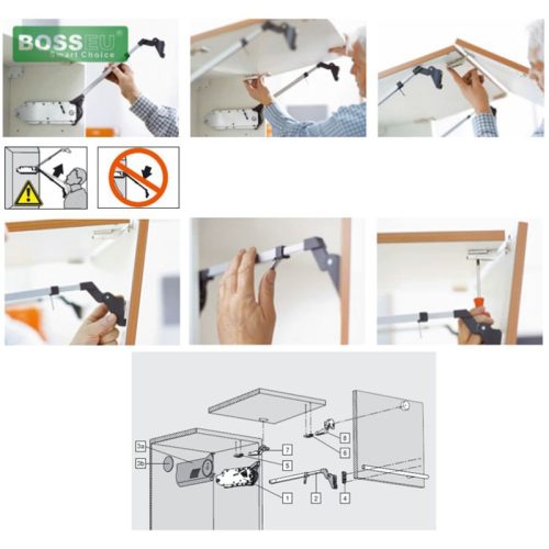 Lắp đặt tay nâng Blum điện đóng mở tự động 20HK+20F2500+20F3900