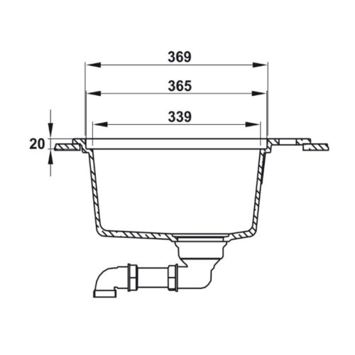 Chậu rửa bát đá 1 hố Hafele Essence HS22-GEN1S60M 577.25.520 5 Kích thước chậu rửa bát đá 1 hố Hafele Essence HS22-GEN1S60M 577.25.520