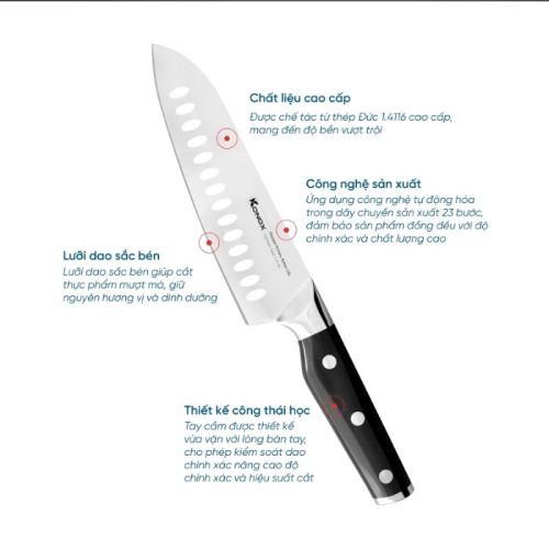 Bộ dao làm bếp cao cấp 5 món Konox Impecca 6 Đặc điểm bộ dao làm bếp cao cấp 5 món Konox Impecca