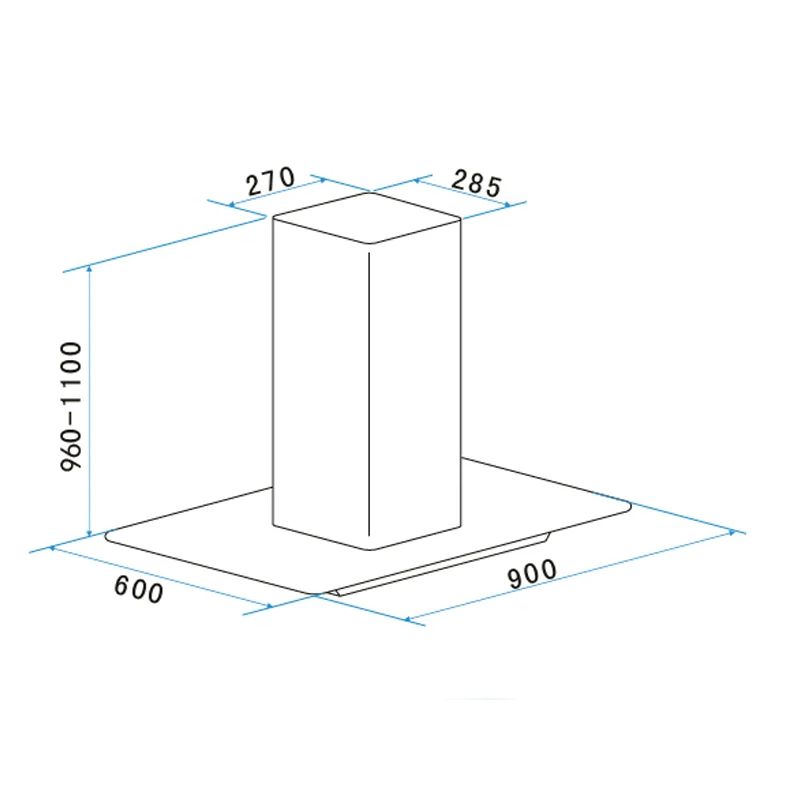 Kích thước máy hút mùi đảo Brandt BHI1944IX Kích thước máy hút mùi đảo Brandt BHI1944IX