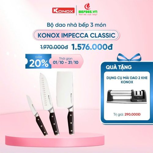 Km bộ dao làm bếp cao cấp 3 món Konox Impecca Classic
