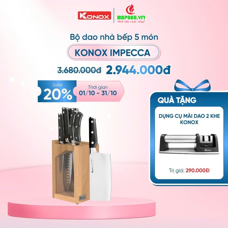 Km bộ dao làm bếp cao cấp 5 món Konox Impecca Km bộ dao làm bếp cao cấp 5 món Konox Impecca