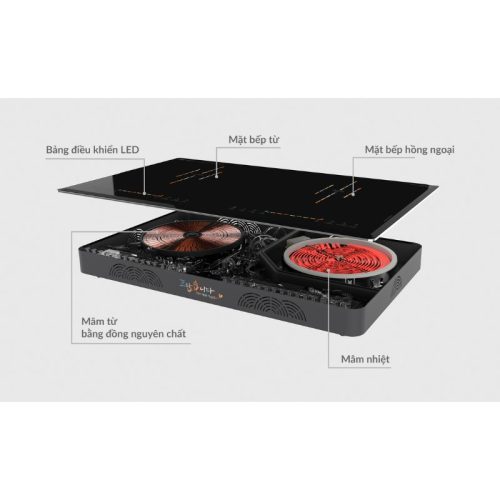 Thiết kế bếp điện từ đôi Hawonkoo CEH-213-IF lắp âm