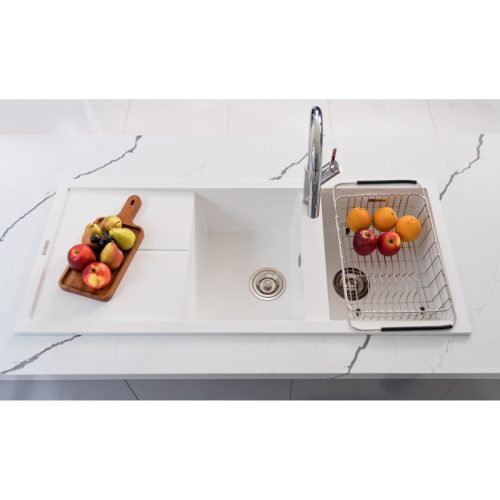 Ảnh chậu rửa bát Granite Sink Livello Smart 1160 – White Silver