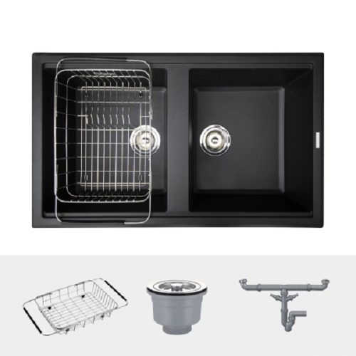 Ảnh chậu rửa bát Konox Granite Sink Phoenix Smart 860 - Black