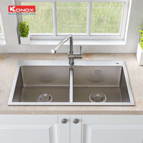Chậu rửa bát Konox Overmount Sink KN8248DOB 5 Ảnh chậu rửa bát Konox Overmount Sink KN8248DOB