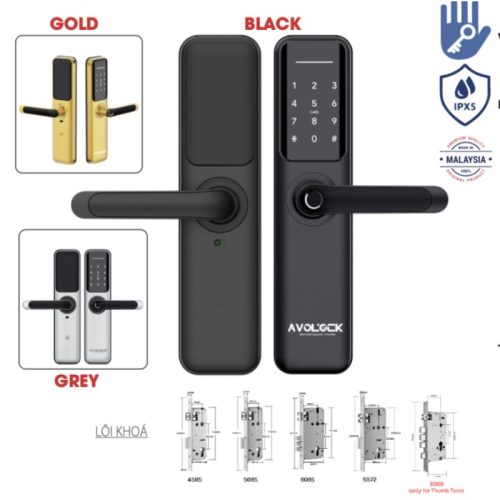 Khóa cửa vân tay Avolock AV-63-B 3 anh khoa thong minh avolock av 63 b