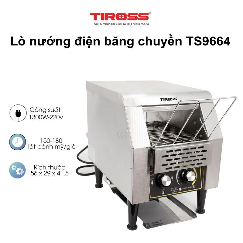 Ảnh lò nướng điện băng chuyền Tiross TS9664 Ảnh lò nướng điện băng chuyền Tiross TS9664