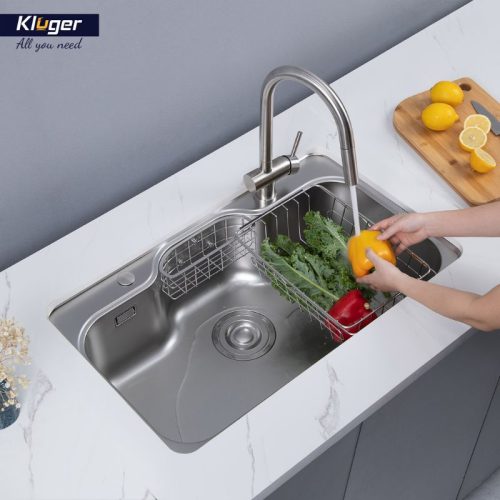 Chậu rửa bát 1 hố Kluger KW8151FS-S80 4 Ảnh thực tế chậu rửa bát 1 hố Kluger KW8151FS-S80