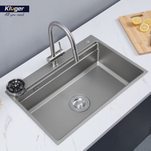 Chậu rửa bát 1 hố Kluger KWF8161FS-S76 4 Ảnh thực tế chậu rửa bát 1 hố Kluger KWF8161FS-S76