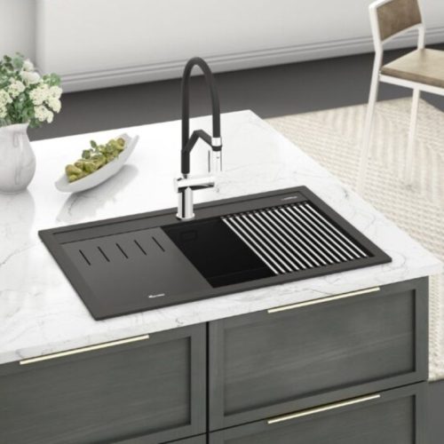 Chậu rửa bát đá 1 hố Konox Terra 790S Black 4 Ảnh thực tế chậu rửa bát đá 1 hố Konox Terra 790S Black