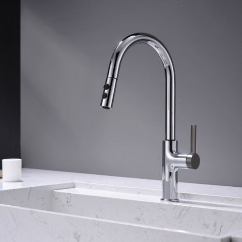 Vòi rửa bát nóng lạnh Kluger KLF0005C có dây rút 3 Ảnh vòi rửa bát nóng lạnh Kluger KLF0005C có dây rút