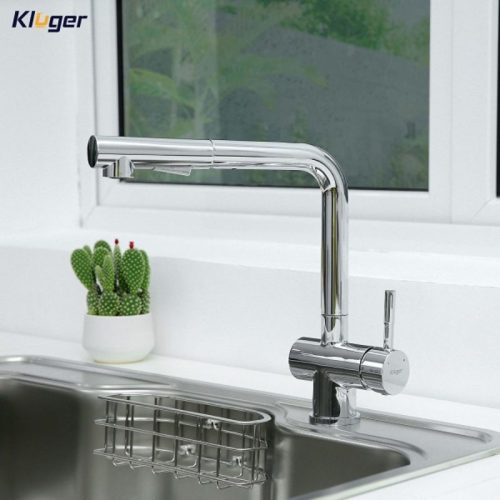 Ảnh vòi rửa bát nóng lạnh Kluger KLF0013C có dây rút