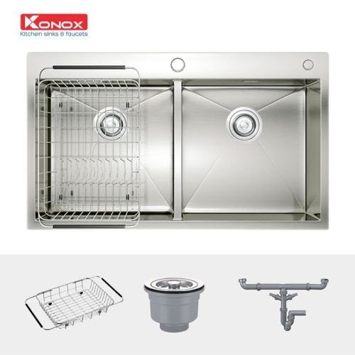 Chậu rửa bát Konox Overmount Sink KN8248DOB 4 Chi tiết chậu rửa bát Konox Overmount Sink KN8248DOB