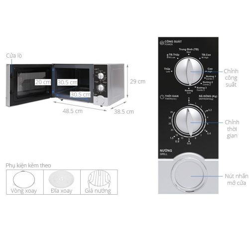 Lò vi sóng mini 23L Sharp R-G302VN-S 4 Chi tiết lò vi sóng mini 23L Sharp R-G302VN-S