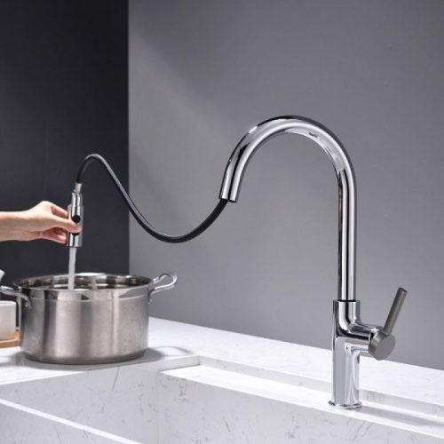 Vòi rửa bát nóng lạnh Kluger KLF0005C có dây rút 4 Hình ảnh vòi rửa bát nóng lạnh Kluger KLF0005C có dây rút