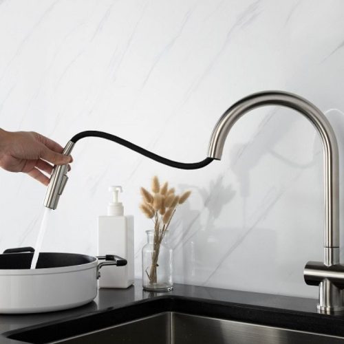 Vòi rửa bát nóng lạnh Kluger KLF0008S có dây rút 4 Hình ảnh vòi rửa bát nóng lạnh Kluger KLF0008S có dây rút