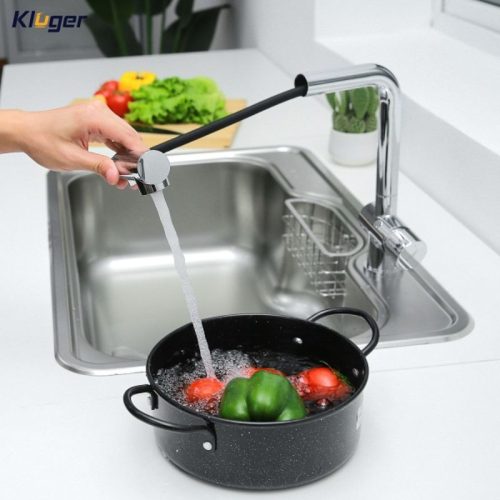 Hình ảnh vòi rửa bát nóng lạnh Kluger KLF0013C có dây rút