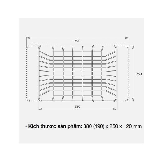 Kích thước giỏ để đồ inox Kluger KB-601S