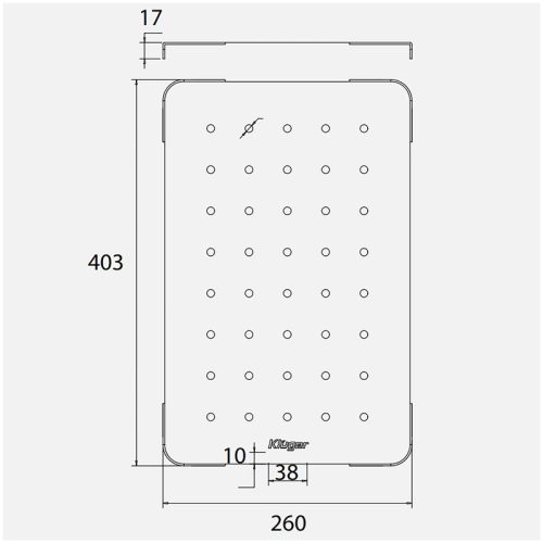 Kích thước thớt inox Kluger KCB-132FS