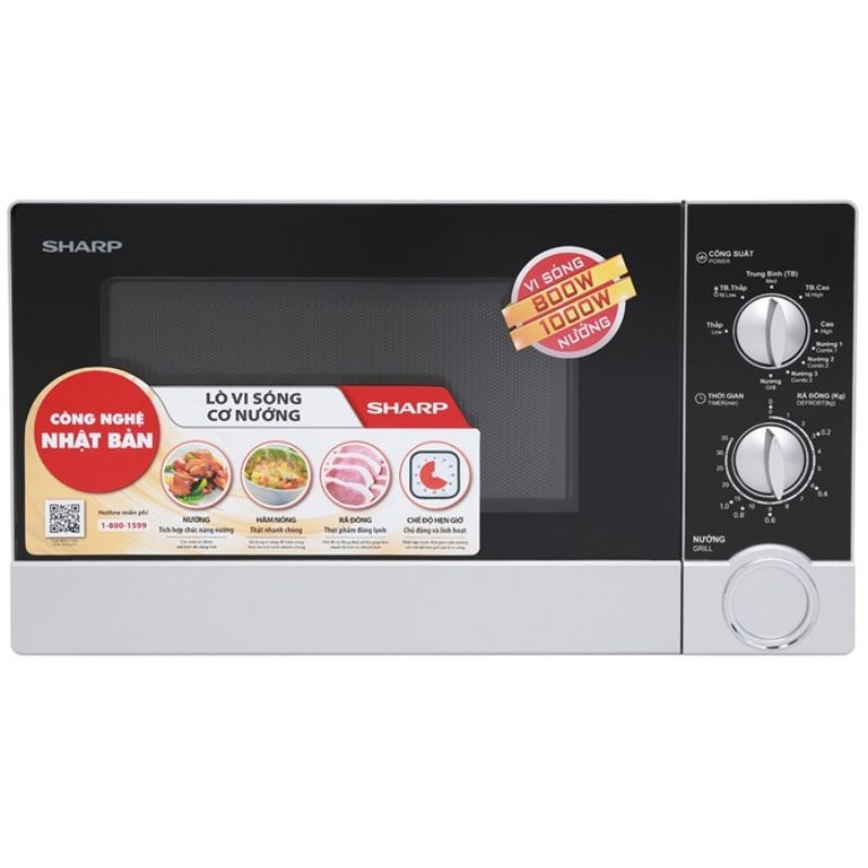 Lò vi sóng mini 23L Sharp R-G302VN-S Lò vi sóng mini 23L Sharp R-G302VN-S