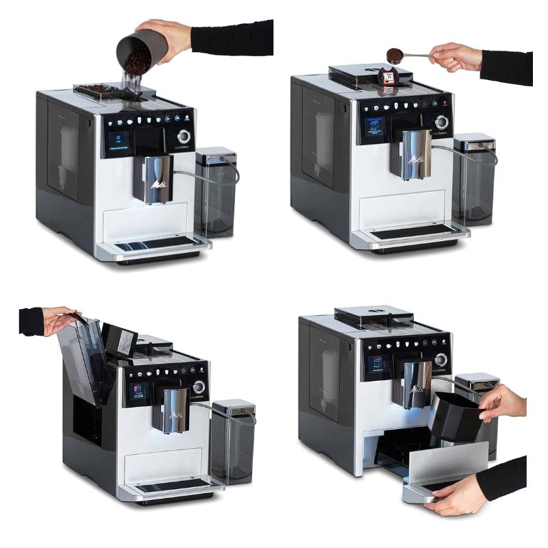 Chi tiết máy pha cafe tự động Melitta Latte Select Silver Chi tiết máy pha cafe tự động Melitta Latte Select Silver