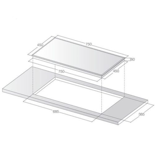 Bếp từ đôi Lorca LCI 809 Pro lắp âm 5 Kích thước bếp từ đôi Lorca LCI 809 Pro lắp âm