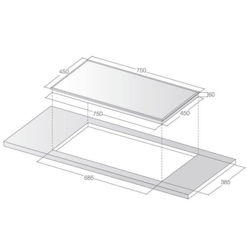 Kích thước bếp từ đôi Lorca LCI 809 Pro lắp âm Kích thước bếp từ đôi Lorca LCI 809 Pro lắp âm