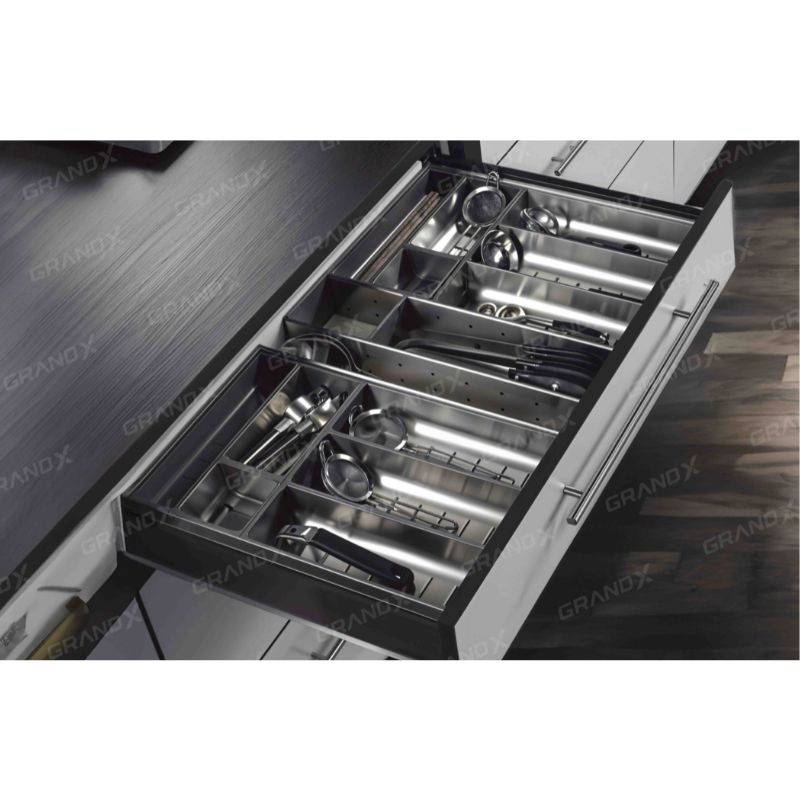 Ảnh khay chia thìa nĩa đa năng SUS304 cao cấp Grandx XT.S535 Ảnh khay chia thìa nĩa đa năng SUS304 cao cấp Grandx XT.S535